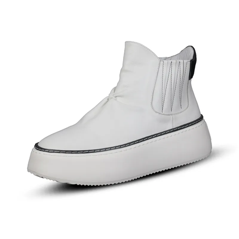 Thai Points Short Chelsea Boots Men's White-1