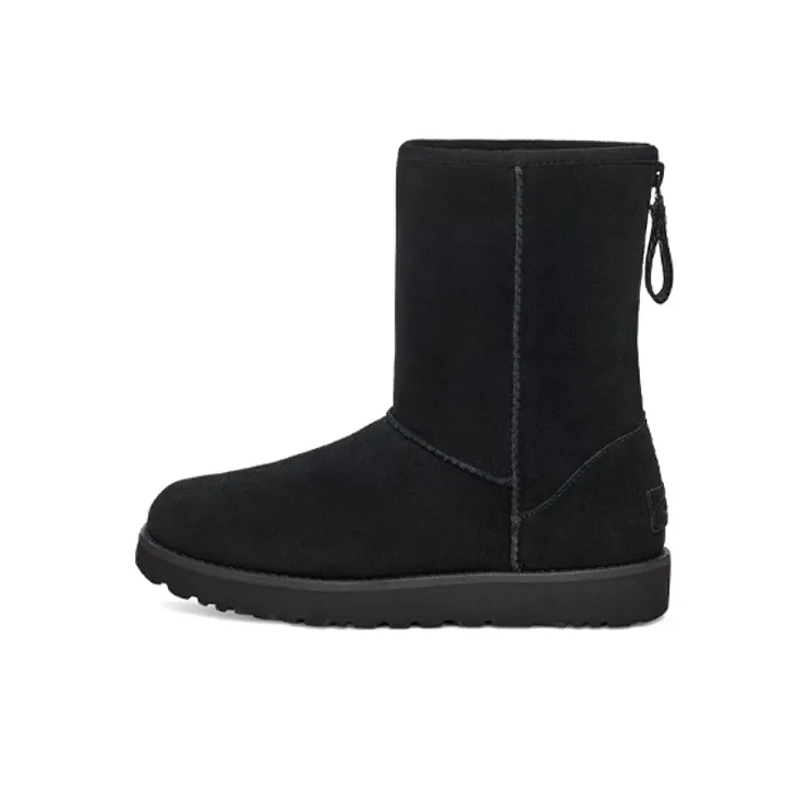 UGG W Classic Short Logo Zip 'Black' Women's-0
