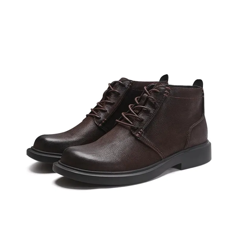 Voguhomme Ankle Boots Men Brown-2