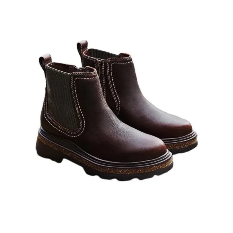 Clarks Short Chelsea Boots Women's Brown-2