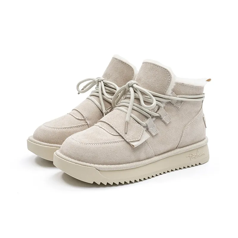 C°BANNER Short Snow Boots Women's Beige Gray-2