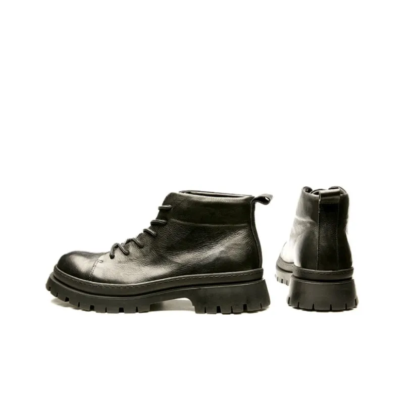 Brounvanm Ankle Boots 3.5CM Men's Black-5