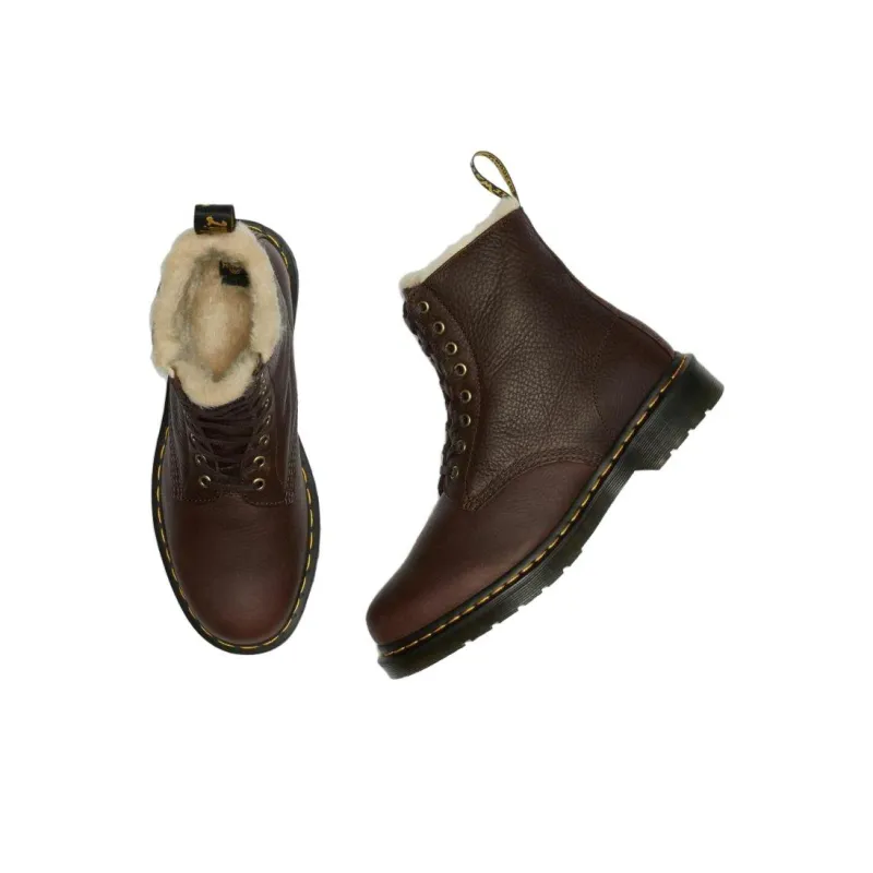 Dr.Martens 1460 Pascal Faux Fur Lined Boots Brown-4