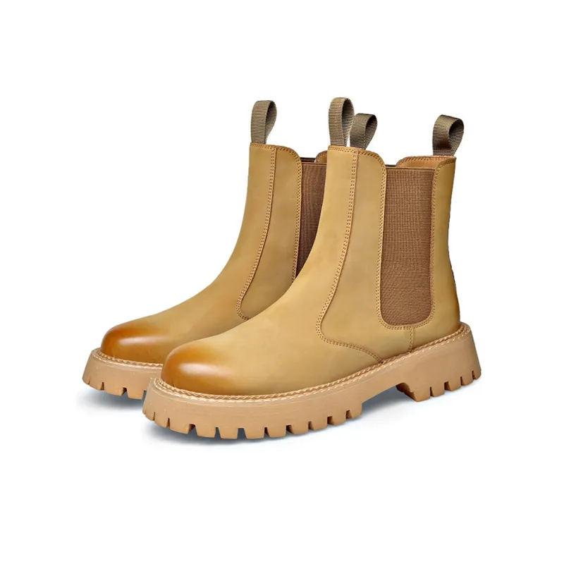 GZZ Chelsea Boots Men Yellow/Black-13