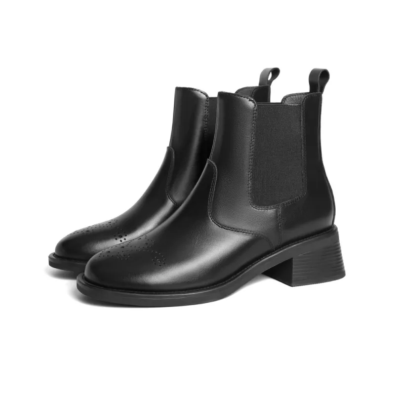 BELLE Short Chelsea Boots 4cm Women's Black-4