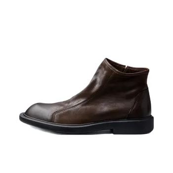 Brounvanm Men's Boots Ankle Boots 3.5CM Men's Black Coffee