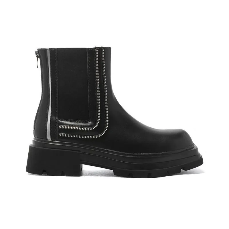 Romon Short Chelsea Boots Men's Black-1
