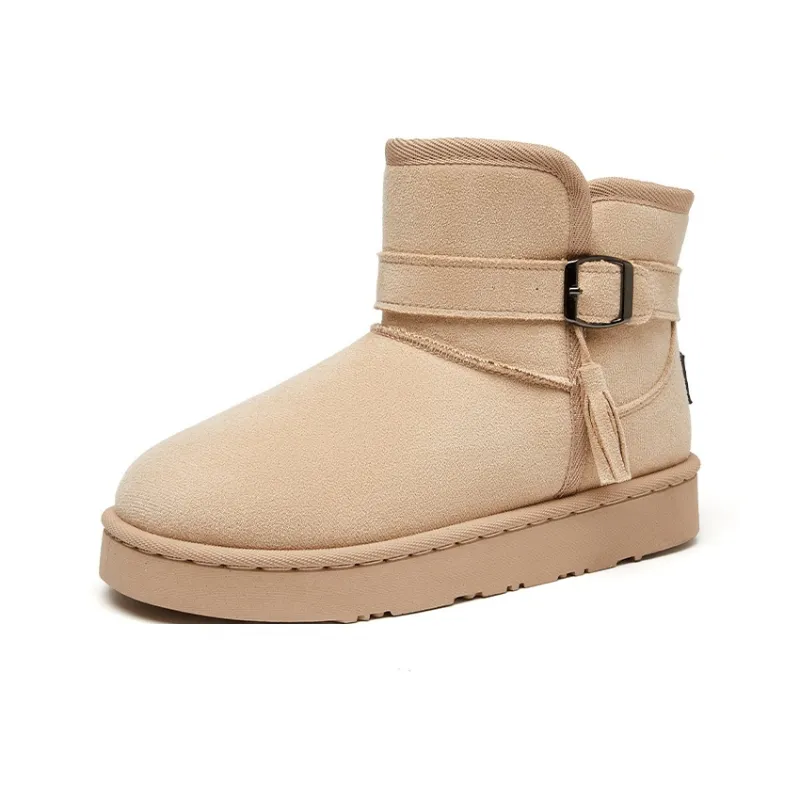 Warrior Warm Wear Resistant Slip Resistant Short Snow Boots Women's Khaki-1