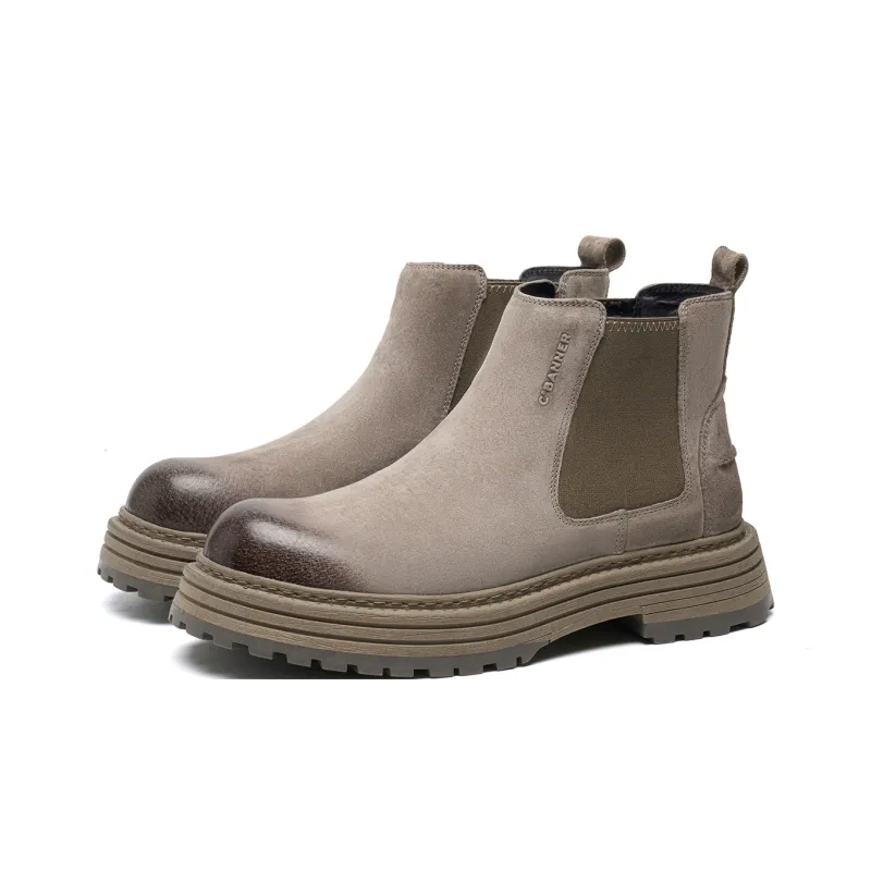 C°BANNER Short Chelsea Boots Men's Khaki-1