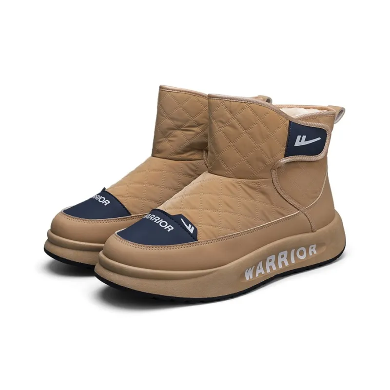Warrior Warm Cushioning And Wear Resistant Short Snow Boots Men's Khaki-2