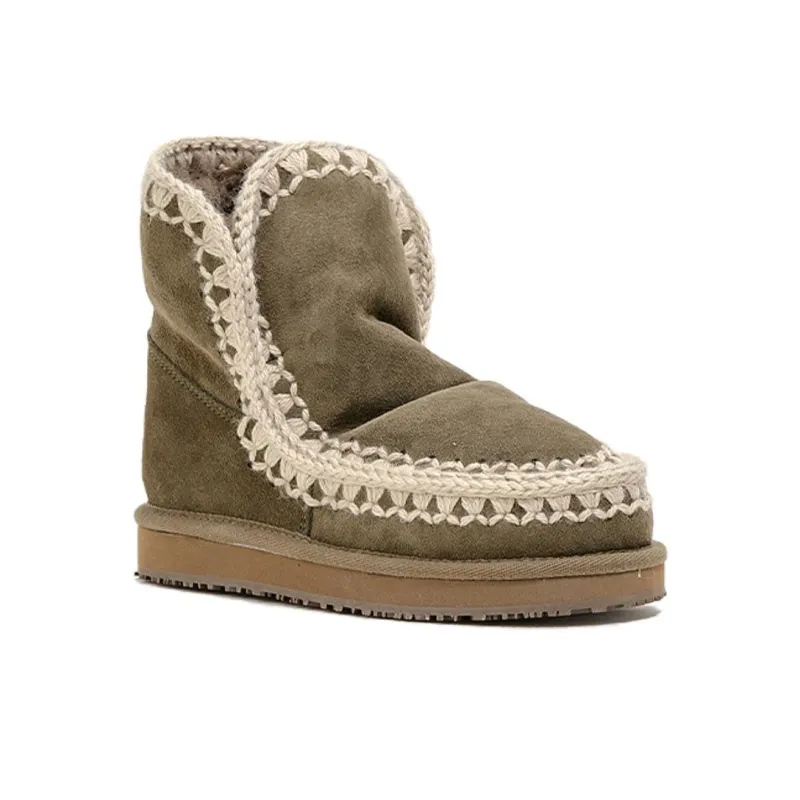 K.D.KENAZ Warm Wear Resistant Slip Resistant Snow Boots Women's Olive-2