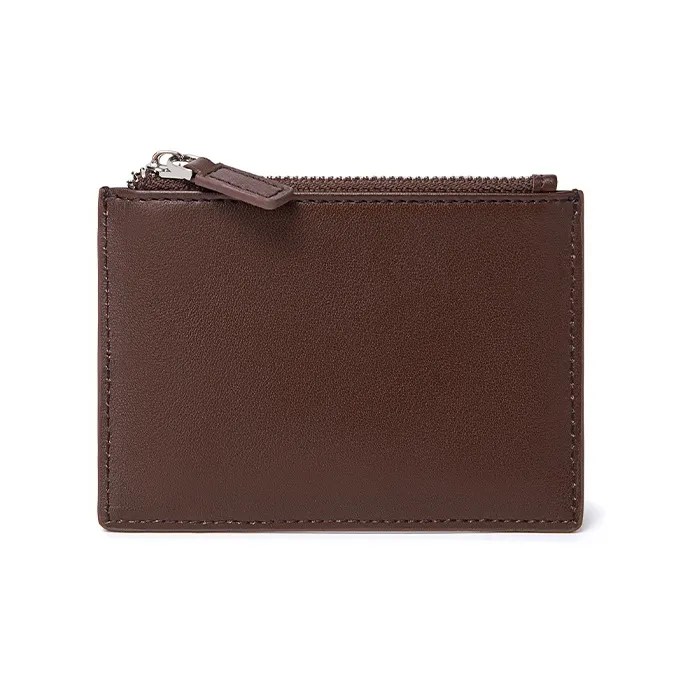 HLA Cow Leather Card Holder Wallet Regular Men's Black/Brown-8