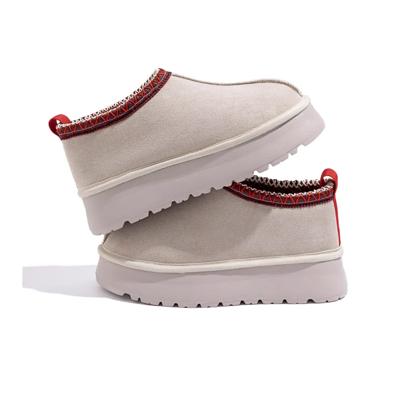 HUANQIU Crew Snow Boots Women's Beige-2