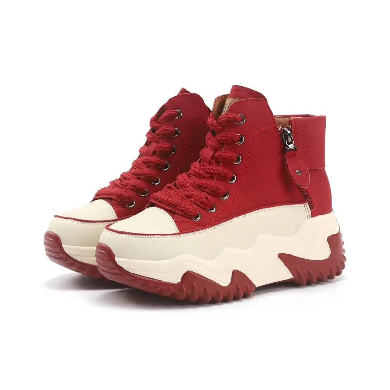 TOM TAILOR Black White Chifeng High Top Boots Thermal Abrasion Resistant Height Increasing Short Snow Boots Women's-14