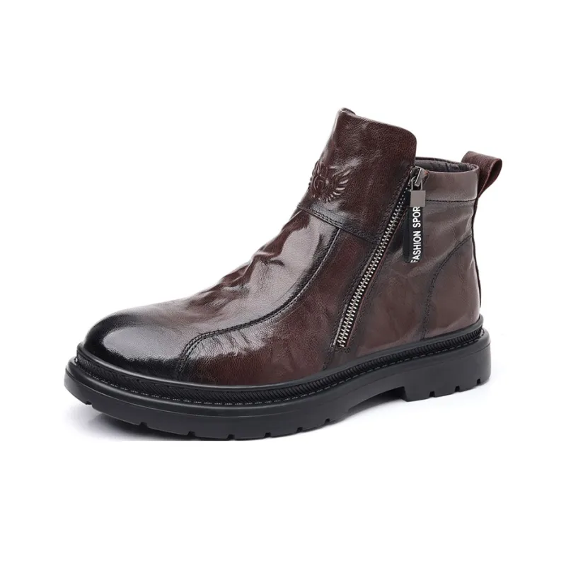 YEDANI Ankle Boots Men Black/Red-10