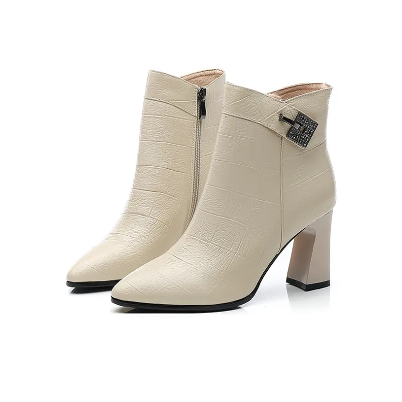 VEDULLAR Ankle Boots Women's Black/Burgundy/Beige-8