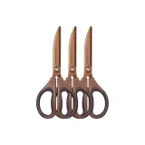 [3 Pairs]Curved Titanium-Coated Scissors/Ergonomic/Rust-and Stain-Resistant