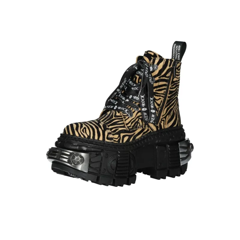 NEW ROCK Ankle Boots 10cm Leopard-1