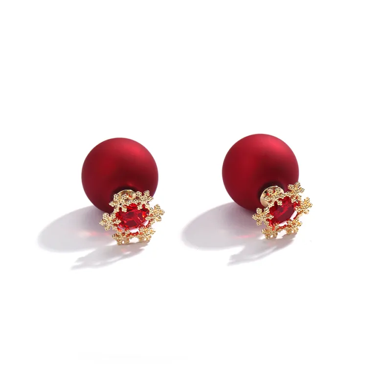CHIMERA Alloy Stud Earrings Women's Red-0