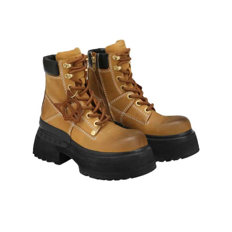 Naked Wolfe Storm Crew Martin Boot 7.5cm Women's Wheat-1