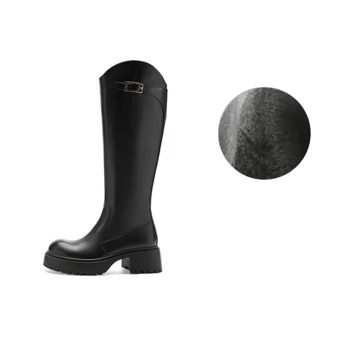 NINE WEST Knee-high via Boots 5cm Women's Black