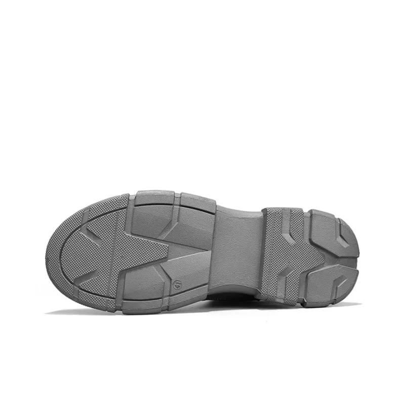 Warrior Short Mid Calf Martin Boot Unisex Gray-5