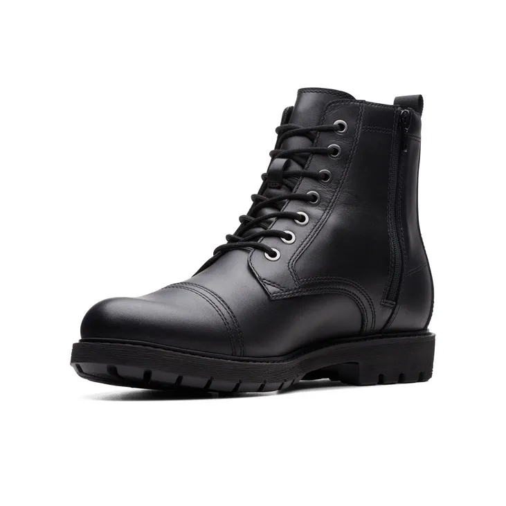 Clarks Short Mid Calf Martin Boot Men's Black-1