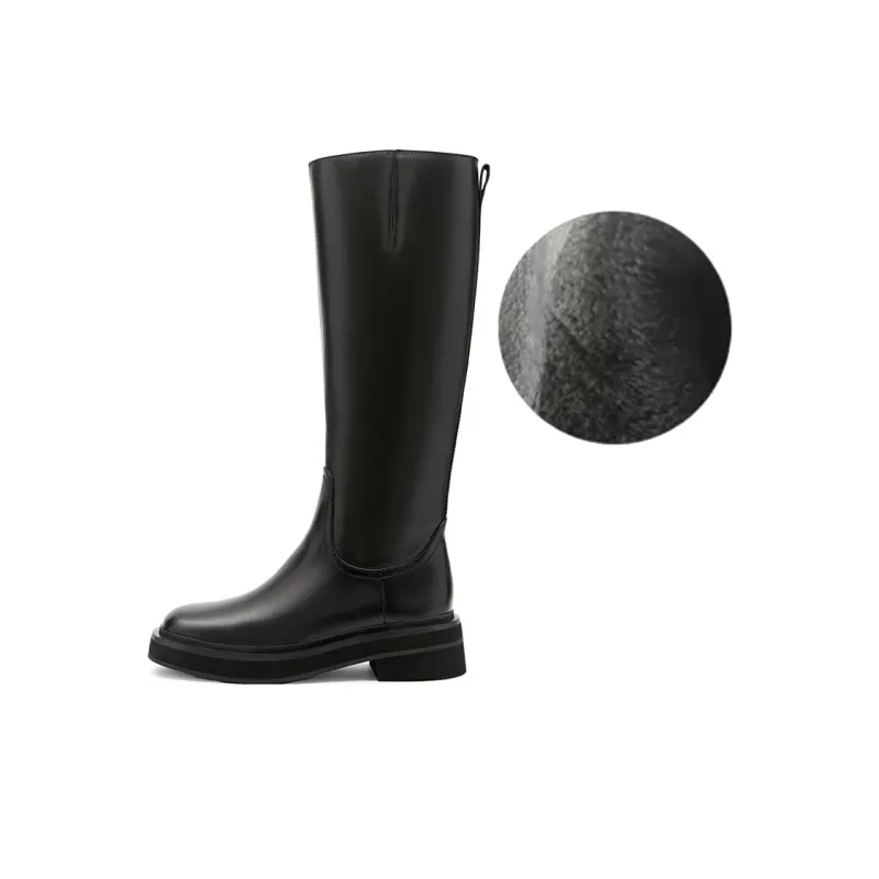 Staccato Knee high Boots 4.5cm Women's Cool And Stylish Black-6