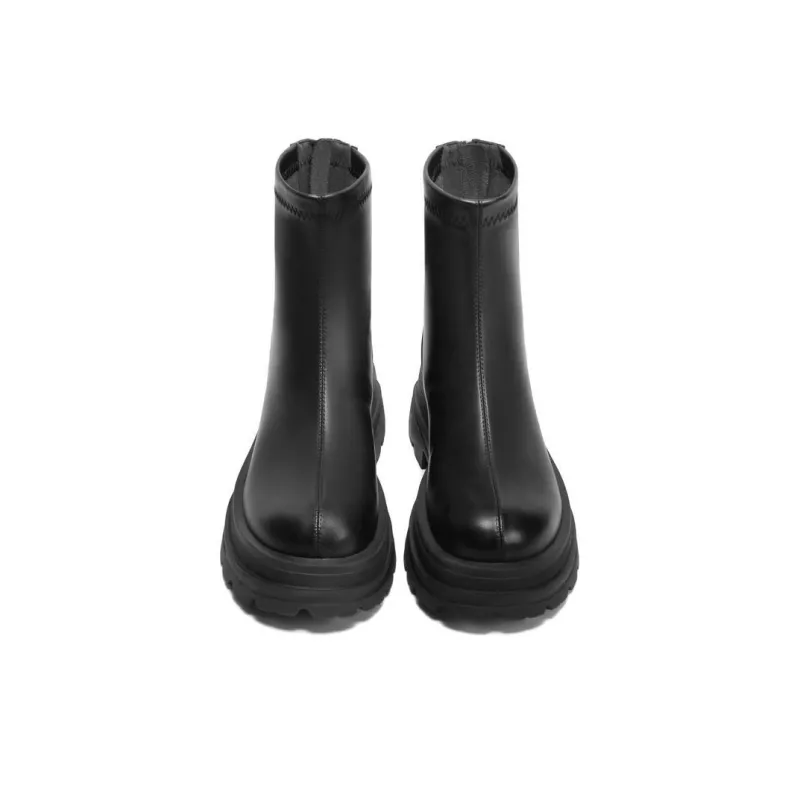BELLE Ankle Boots 5.5cm Women's Ecru Black Brown-7