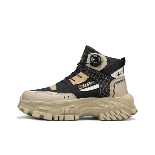 Binary Short Mid Calf Martin Boot Men's Black Khaki