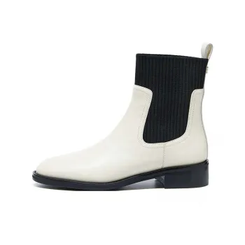 Marie Claire Ankle-Length Chelsea Boots 3.5cm Women's Reverse White