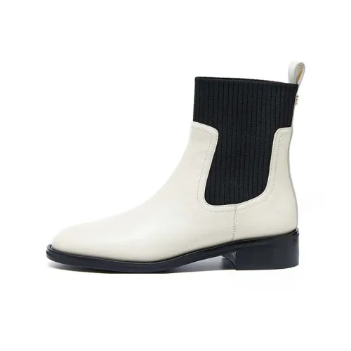 Marie Claire Ankle Length Chelsea Boots 3.5cm Women's Reverse White
