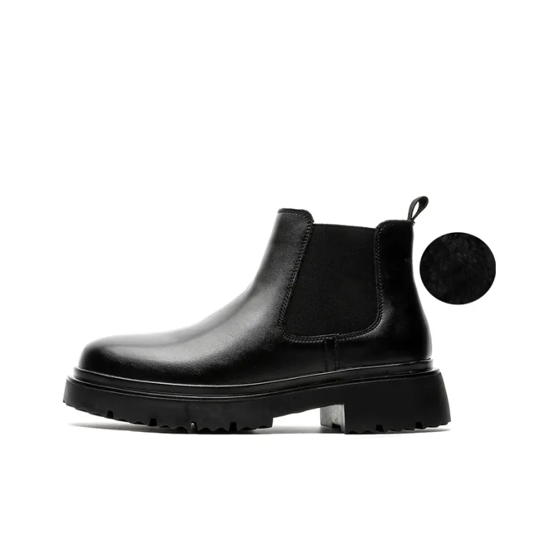 XIAOTOULANG Short Chelsea Boots Men's Black-3