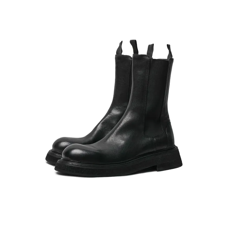 Viplander Knee High Chelsea Boots 5cm Men's Black-1