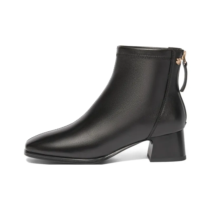 BELLE Ankle Boots 4.5CM Women's Black Beige-0