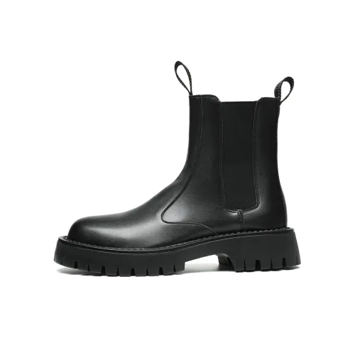 Beidouniao Crew Chelsea Boots 3cm Men's Black