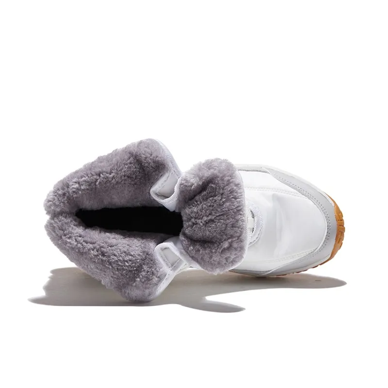 HOT POTATO Warm Wear Resistant Cushioning Slip Resistant Coverage Crew Snow Boots Unisex White-4
