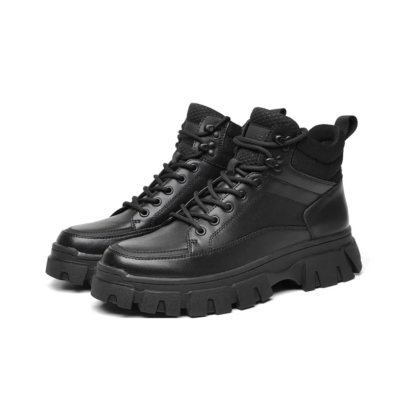 LUOGOKS Ankle Boots Men's Black-5