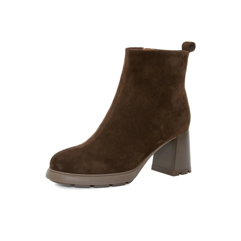 PT'SON Ankle Boots Women's Black, Dark Brown-21