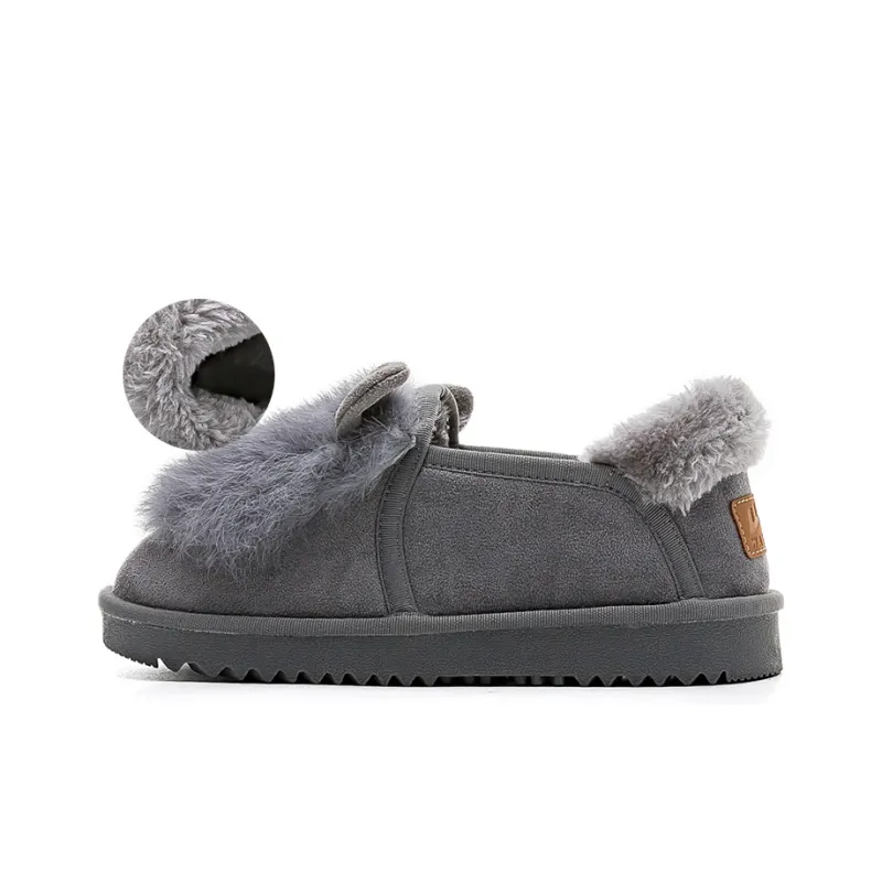 Warrior Warm Wear Resistant Slip Resistant Short Snow Boots Women's Gray-0