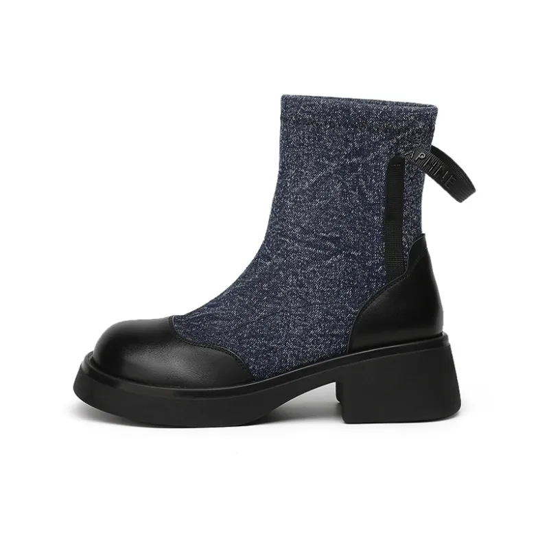 DAPHNE Ankle Boots Women's Black/Blue-6