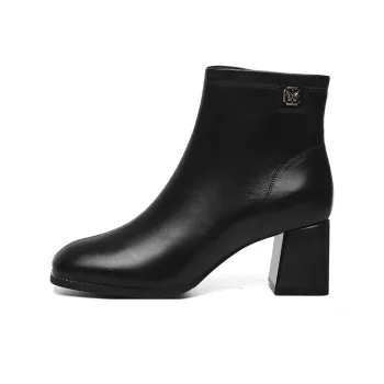 Golden Silk Rabbit Ankle Boots Women's