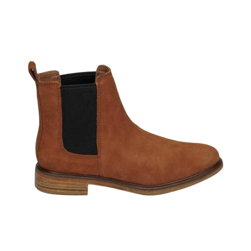 Clarks Short Chelsea Boots Women's Brown-2