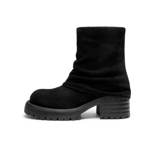 GOLDLION Ankle Boots Chunky Heel Women's