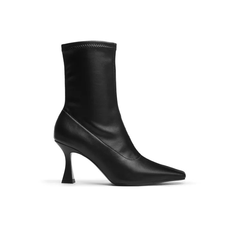 CHARLES&KEITH Small Ck Ankle Boots 7.9cm Women's Black-1