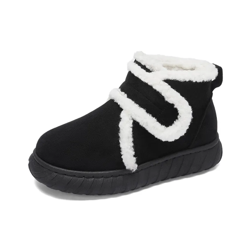 Warrior Warm Water Resistant And Wear Resistant Short Snow Boots Women's Black-1