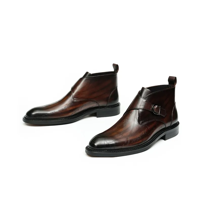 ASTON M.JAZZ Ankle Boots Men Black/Coffee-4