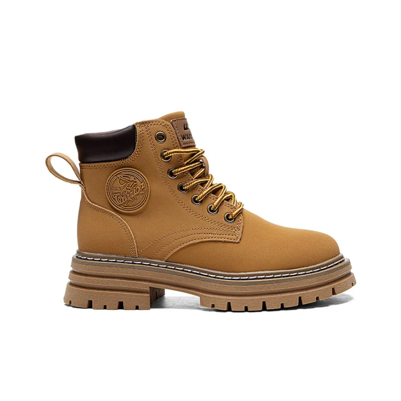 Warrior High Top Casual Versatile Yellow Boots Martin Boot Unisex Camel-1