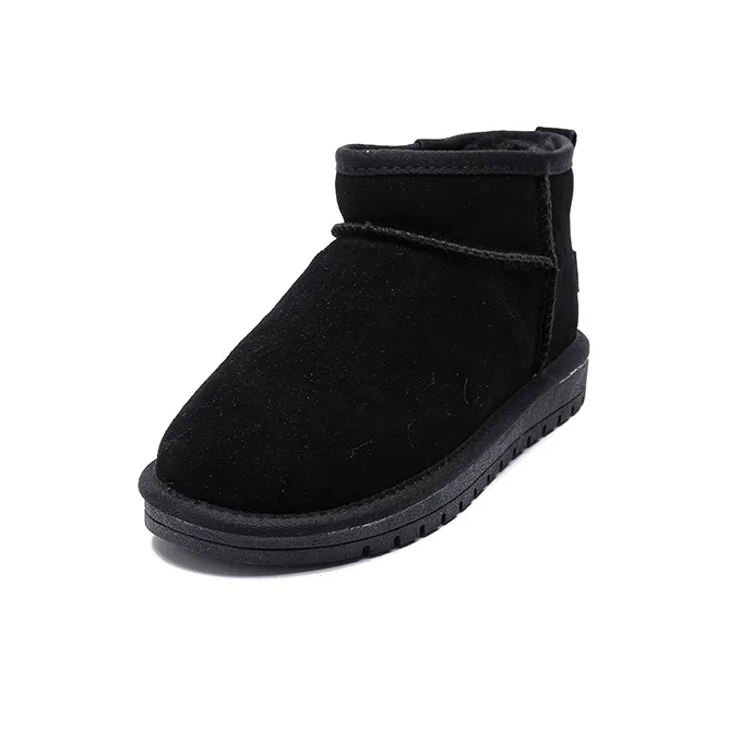 PAUL FRANK Wear Resistant Slip Resistant Warm Short Snow Boots Unisex Black-1