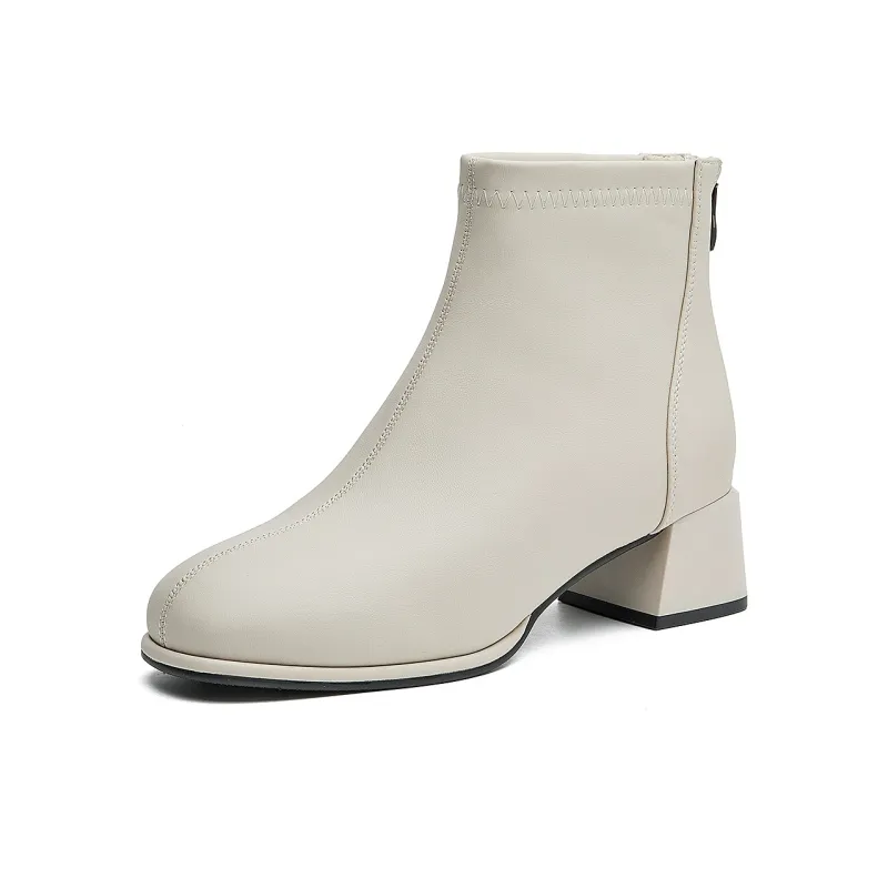 AOKANG Ankle Boots Women's Beige-0